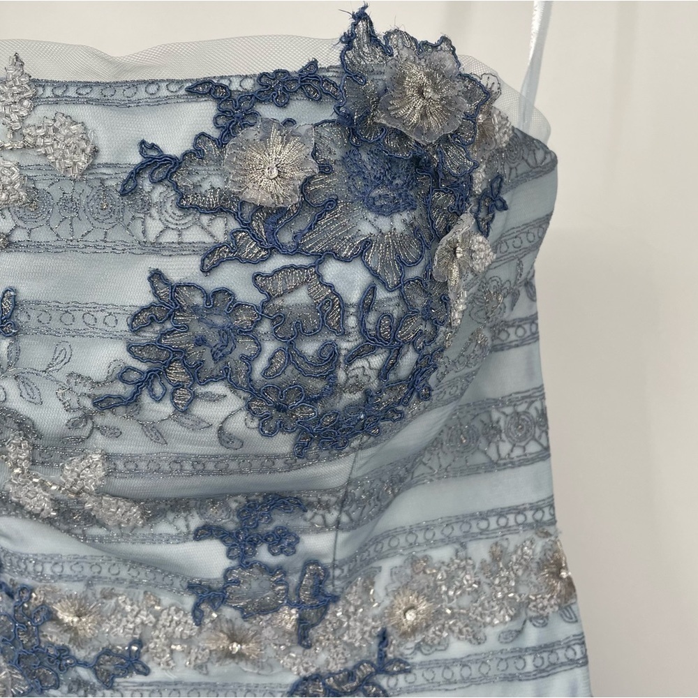 Up Cycled Dyed Lace Strapless Gown - Picture 7 of 13